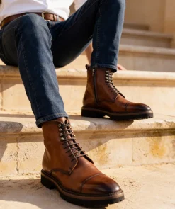 Bottines ALESSANDRO Marron Patiné
