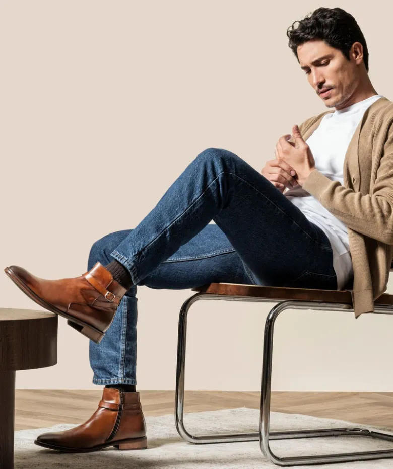 Bottines ELTHON Marron Patiné