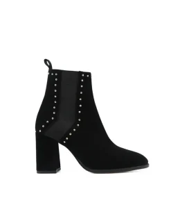 Bottines INES Veau Velours Noir