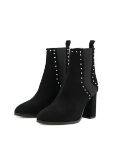 Bottines INES Veau Velours Noir