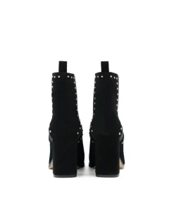 Bottines INES Veau Velours Noir