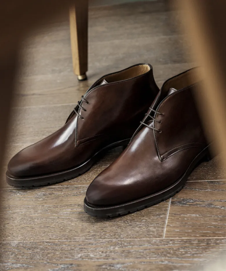 Bottines TOMASO Marron Patiné