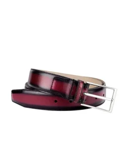 Ceinture ANTICA Bordeaux Patiné