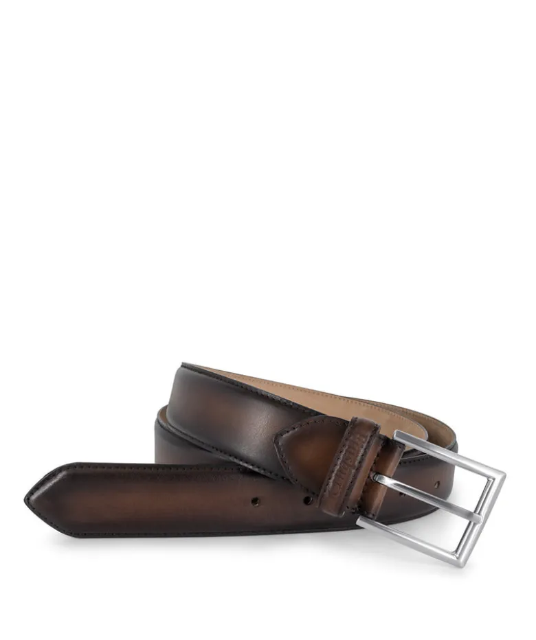 Ceinture Cuir Marron Patiné (nouveau modèle)