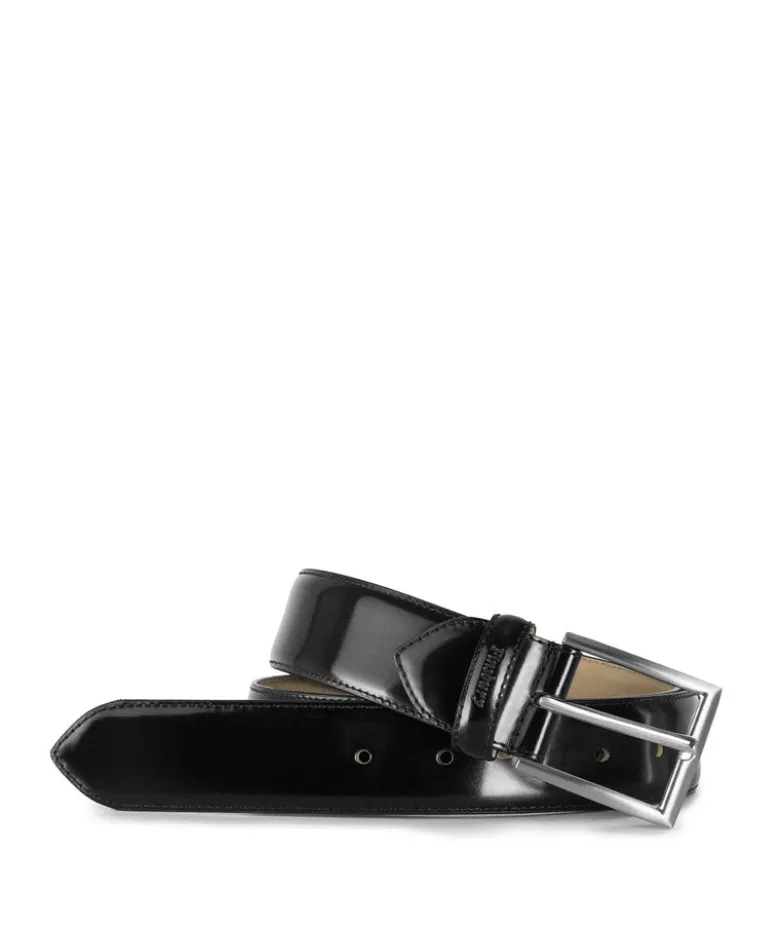 Ceinture Cuir Noir Lisse