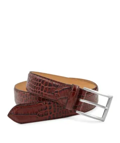 Ceinture Embossé Croco Marron (nouveau modèle)