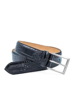 Ceinture Embossé Croco Noir (nouveau modèle)