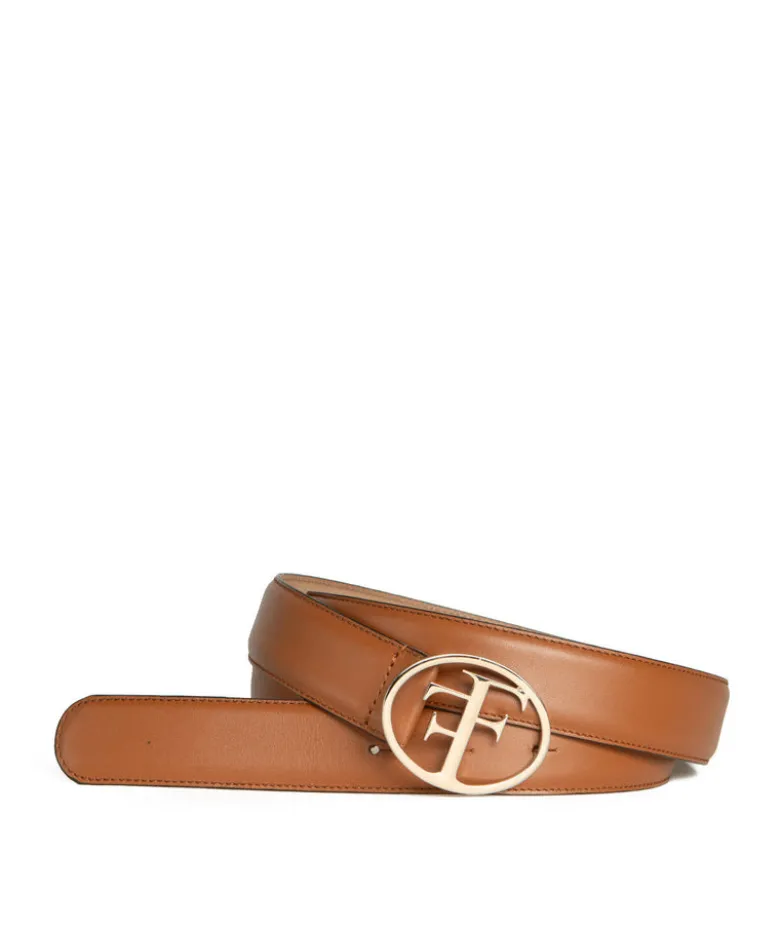 Ceinture PARIS Cognac boucle or