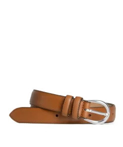 Ceinture ROME Cognac boucle Argent
