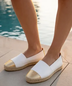 Espadrille IZIA Blanc et Or