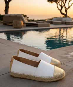Espadrille IZIA Blanc et Or