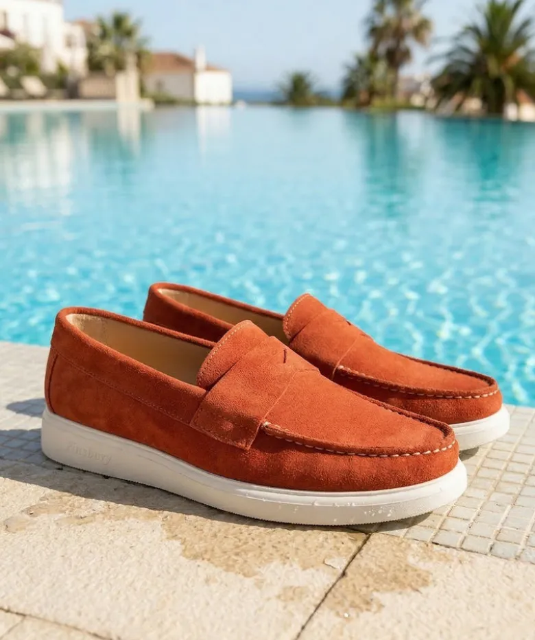 Mocassin ACAPULCO Veau Velours Brique