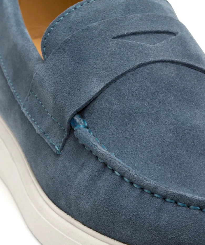 Mocassin ACAPULCO Veau Velours Bleu Azur