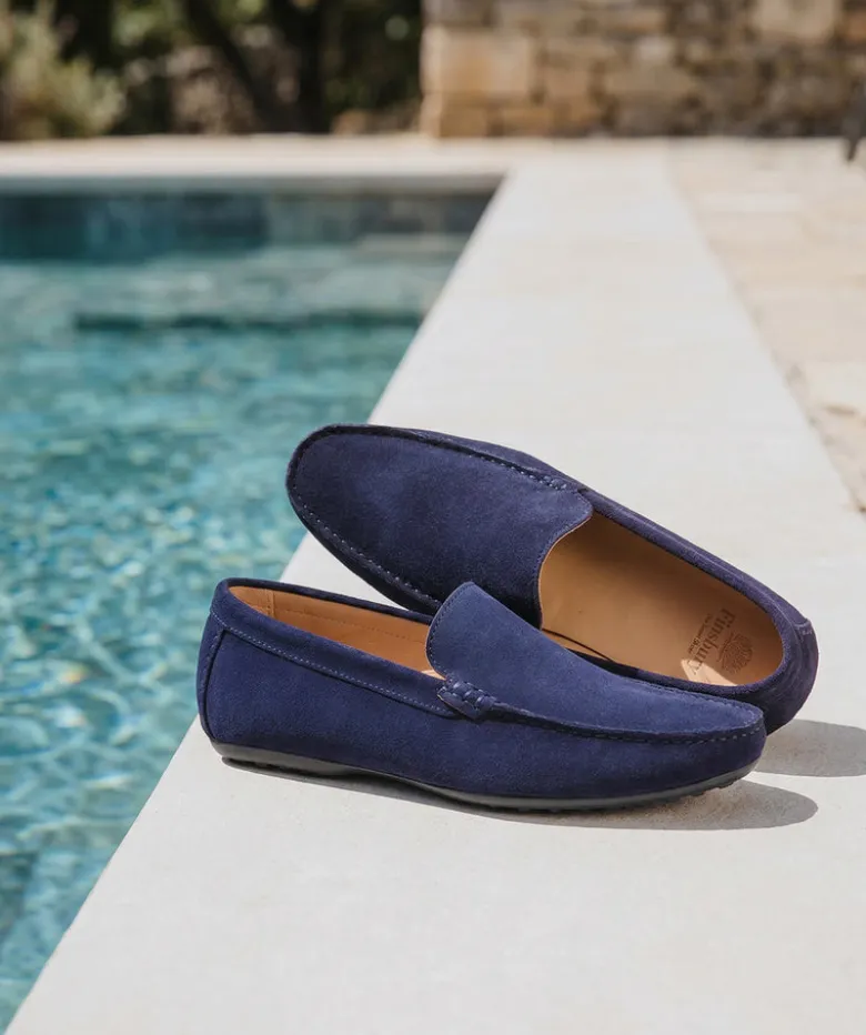 Mocassin DANDY Veau Velours Bleu Marine