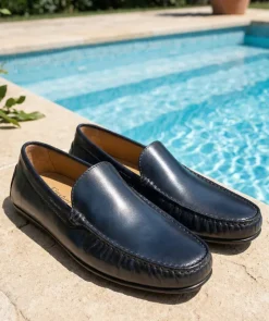 Mocassin LUCA Bleu Patiné