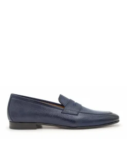 Mocassin MARKOS Grainé Bleu Patiné