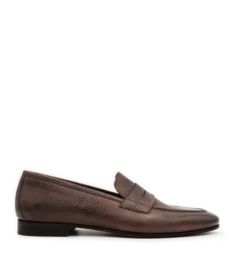 Mocassin MARKOS Grainé Marron Patiné