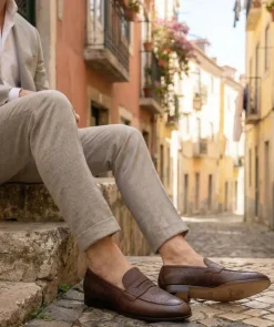 Mocassin MARKOS Grainé Marron Patiné