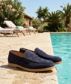 Mocassin PORTOBELLO Daim Bleu Marine