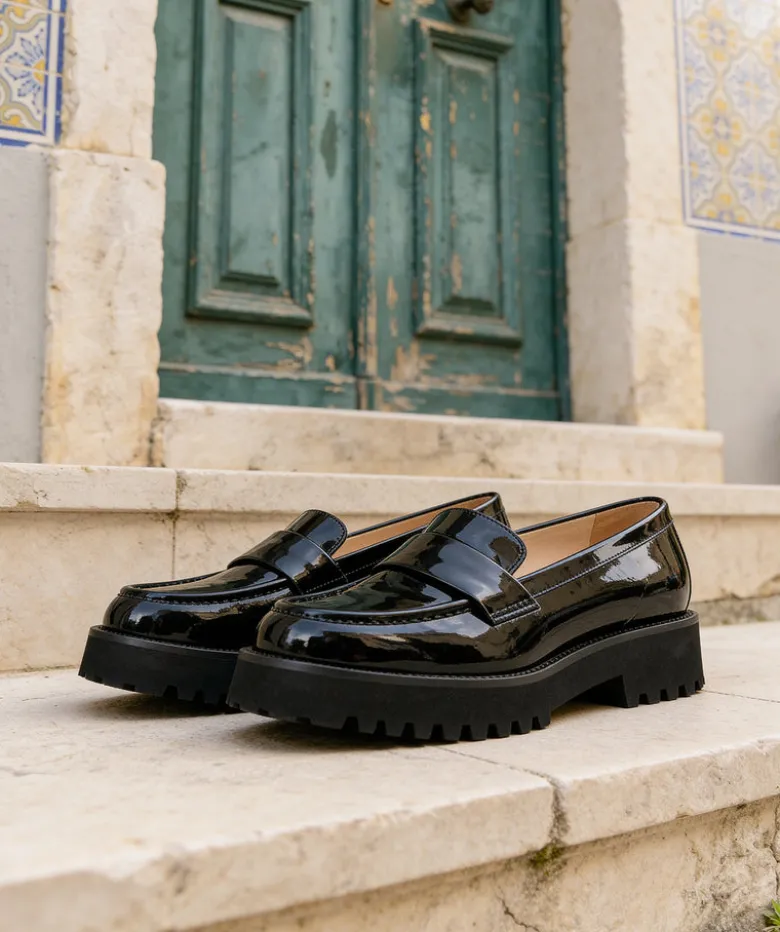 Mocassins ADELE Vernis Noir