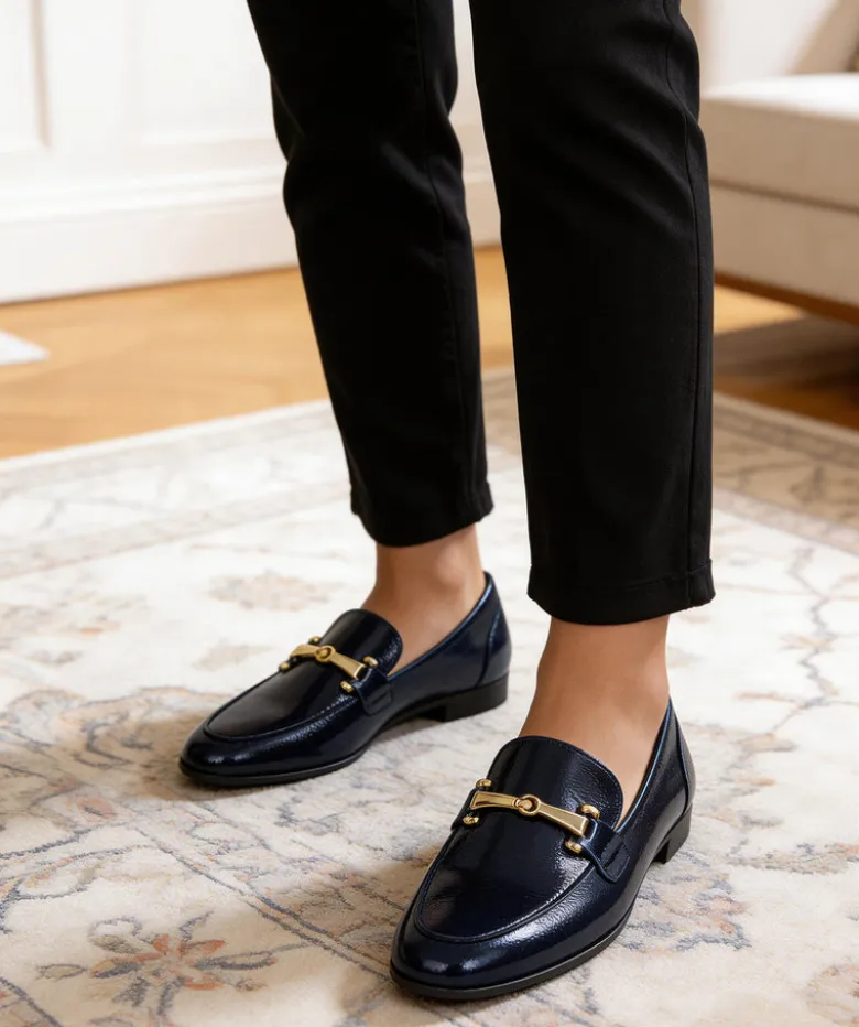 Mocassins AMELIE Vernis Marine