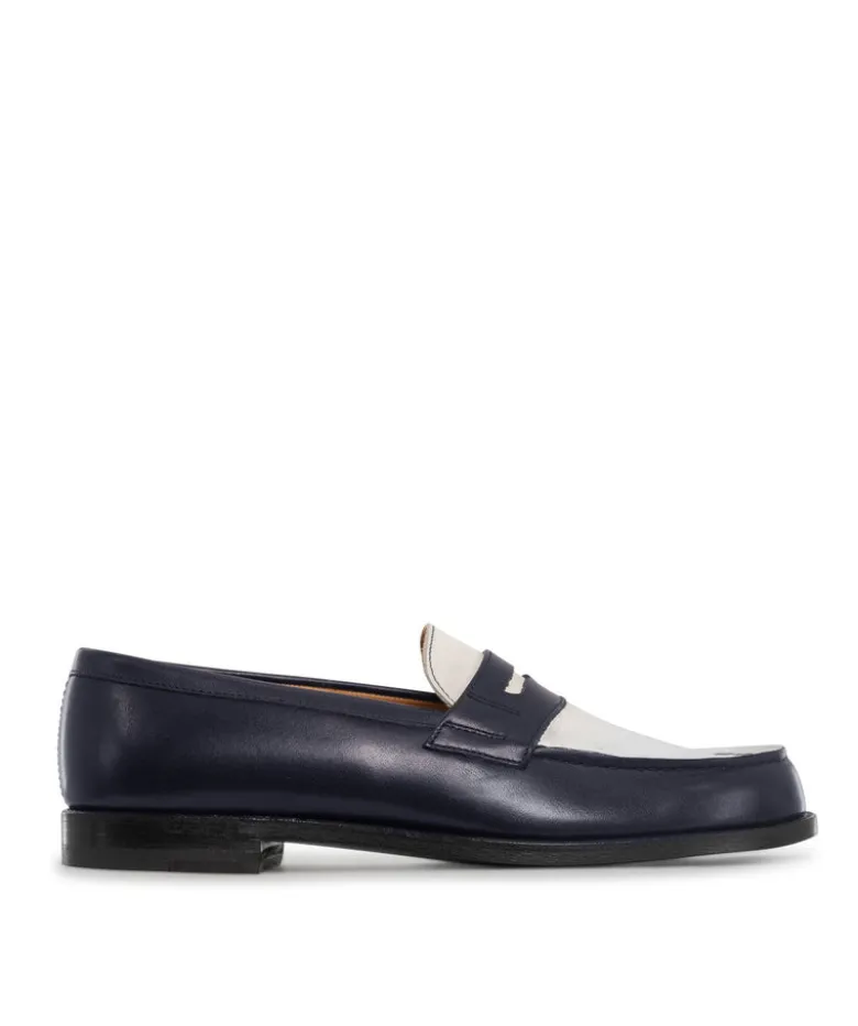 Mocassins Bicolore LILOU Marine et Blanc