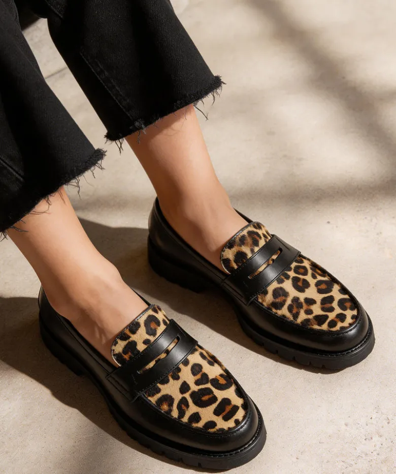 Mocassins LILOU Gomme Léopard