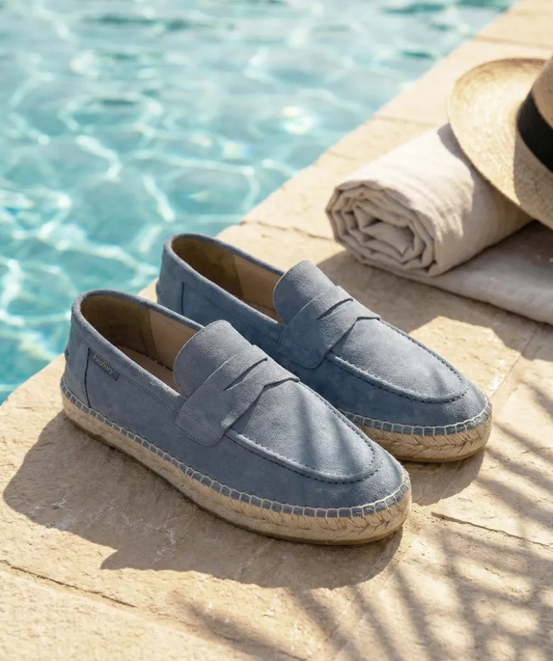 Mocassins NEVADA Daim Bleu