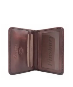 Porte-cartes à Deux Volets Marron Patiné