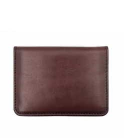 Porte-cartes à Deux Volets Marron Patiné