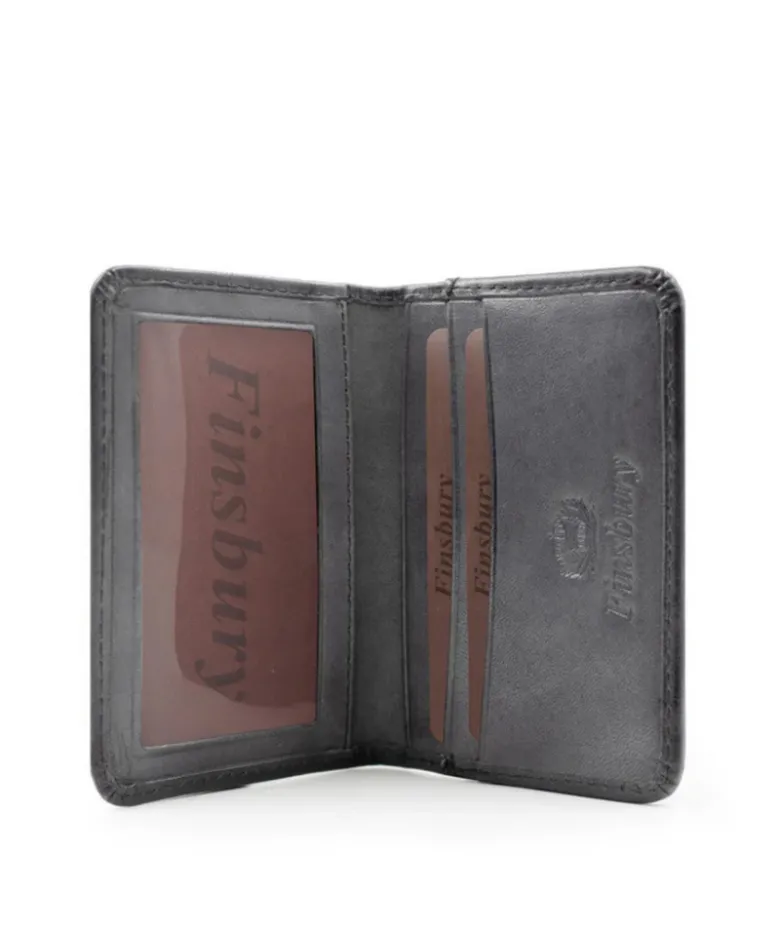 Porte-cartes à Deux Volets Gris