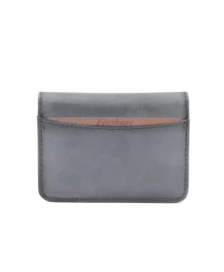 Porte-cartes à Deux Volets Gris