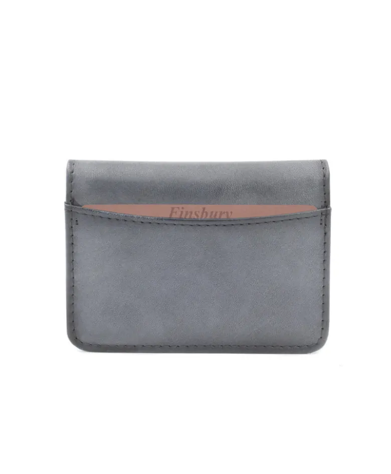 Porte-cartes à Deux Volets Gris