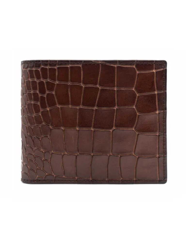 Portefeuille Croco Marron