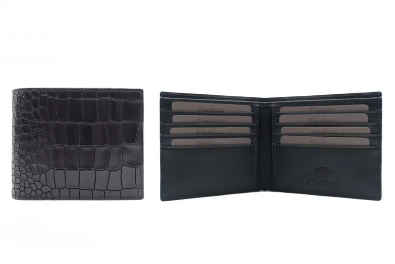 Portefeuille Croco Noir
