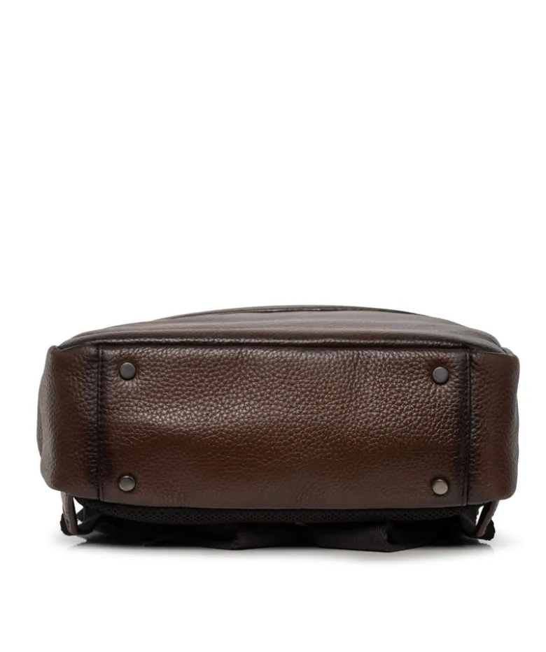 Sac à Dos en Cuir Grainé Marron