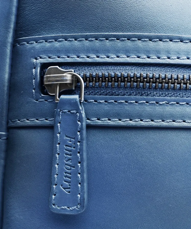 Sac à Dos en Cuir Patiné Bleu