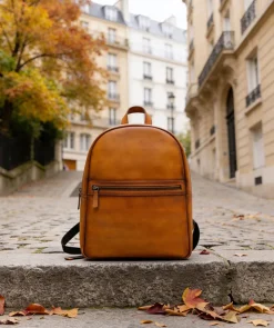 Sac à Dos en Cuir Patiné Gold
