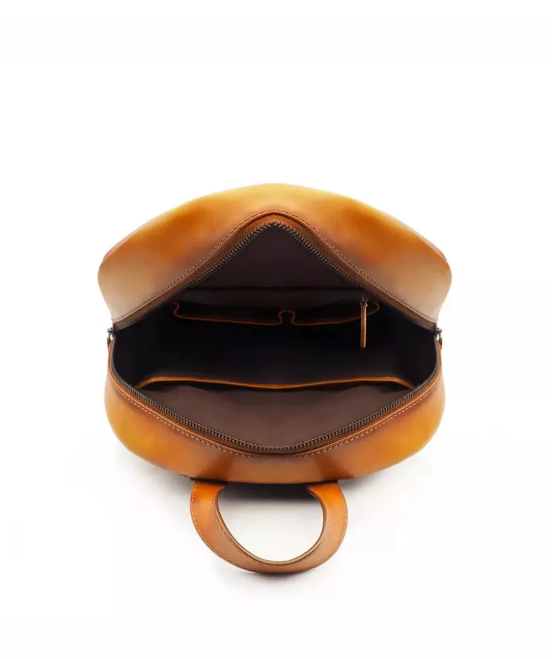 Sac à Dos en Cuir Patiné Gold