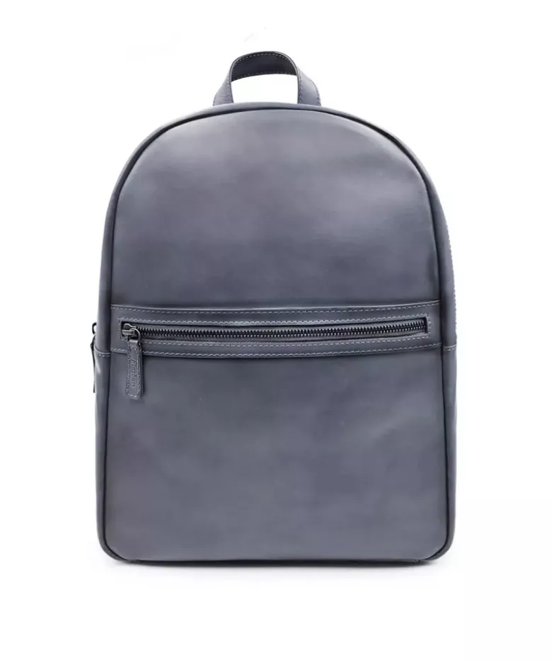 Sac à Dos en Cuir Patiné Gris