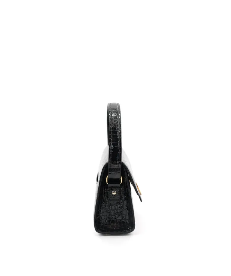 Sac FF23 Cuir Façon Croco Brun