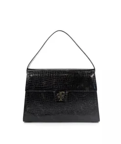 Sac FF35 Cuir Façon Croco Brun