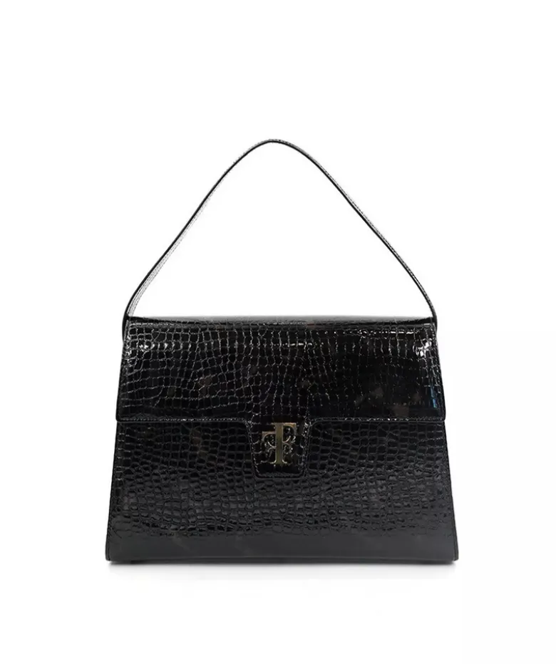 Sac FF35 Cuir Façon Croco Brun