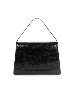 Sac FF35 Cuir Façon Croco Brun
