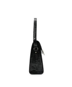 Sac FF35 Cuir Façon Croco Brun