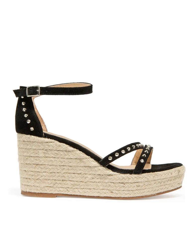 Sandales CAMILLE Veau Velours Noir