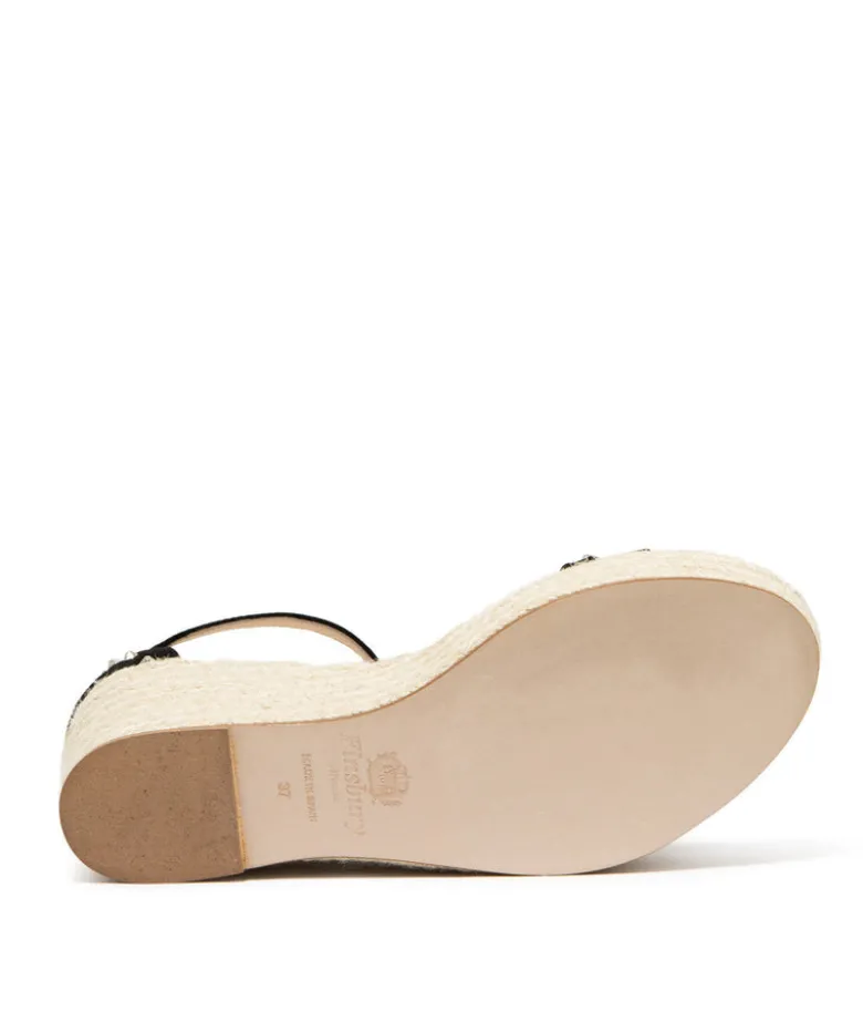 Sandales CAMILLE Veau Velours Noir
