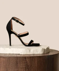 Sandales ELSA Veau Velours Noir