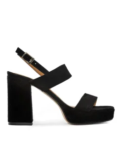 Sandales JANIS Veau Velours Noir