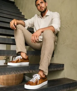 Sneakers JULIAN Marron Patiné